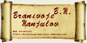 Branivoje Manjulov vizit kartica